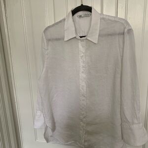 Ladies white linen shirt